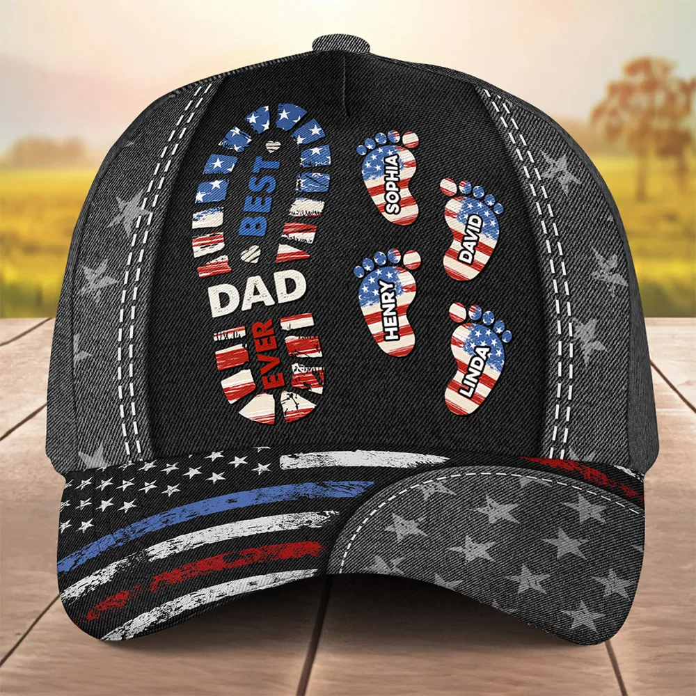 Best American Dad Ever - Personalized Classic Cap - Gift For Grandfather, Dad, Father's Day, Birthday Gift Idea