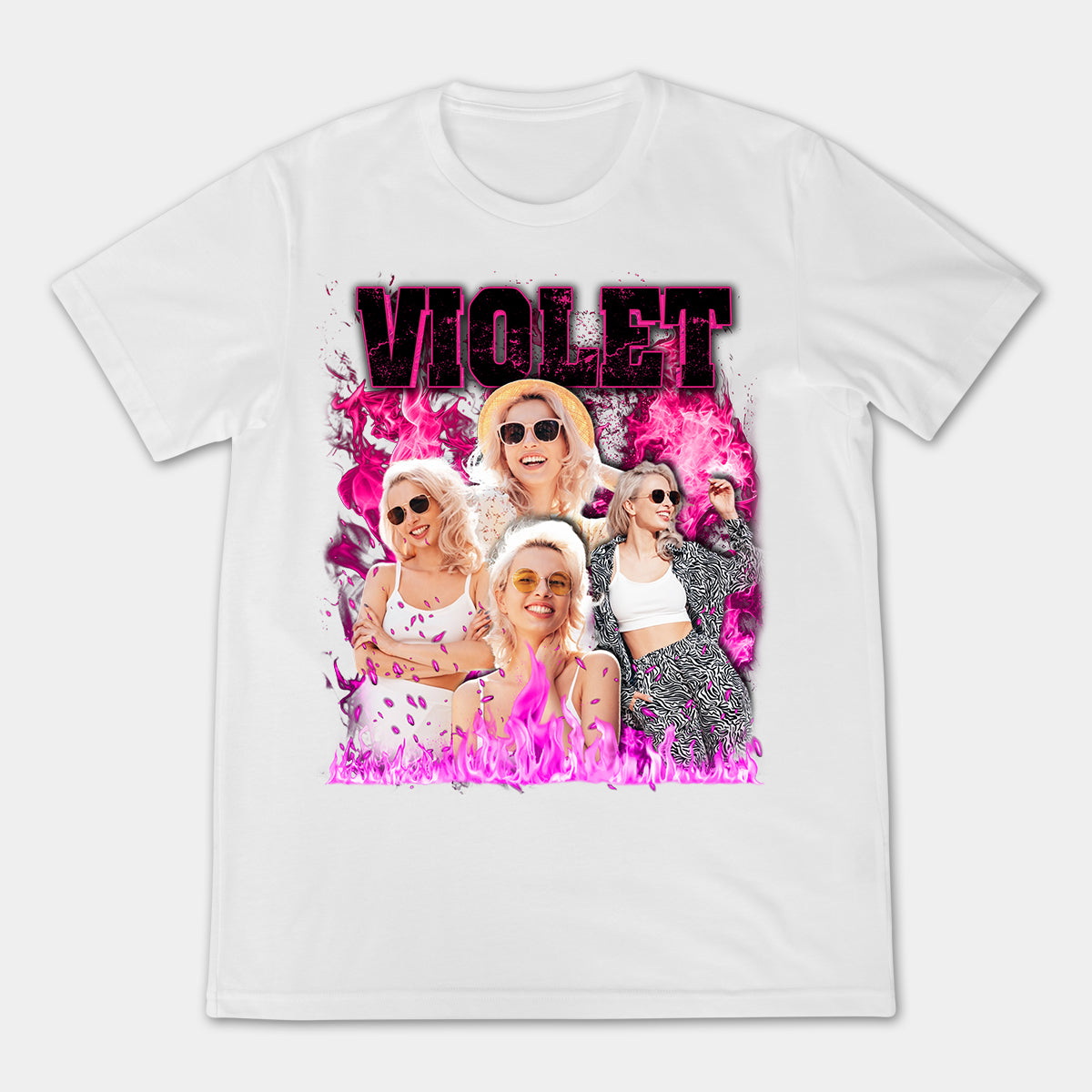 Custom Bootleg Rap T shirt, Personalized Girlfriend Picture Shirt, Rock Style Vintage Custom Tshirt, Gift For Girlfriend