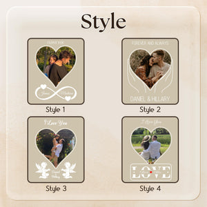 Custom Couple Photo Night Light, Personalized Photo Collage LED Light, Photo with Name Plaque, Desk Lamp, Valentines Gifts For Couple