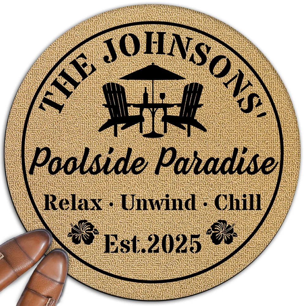 Welcome To Our Backyard Oasis - Personalized Custom Doormat - Summer Gift For Family, Backyard Decoration
