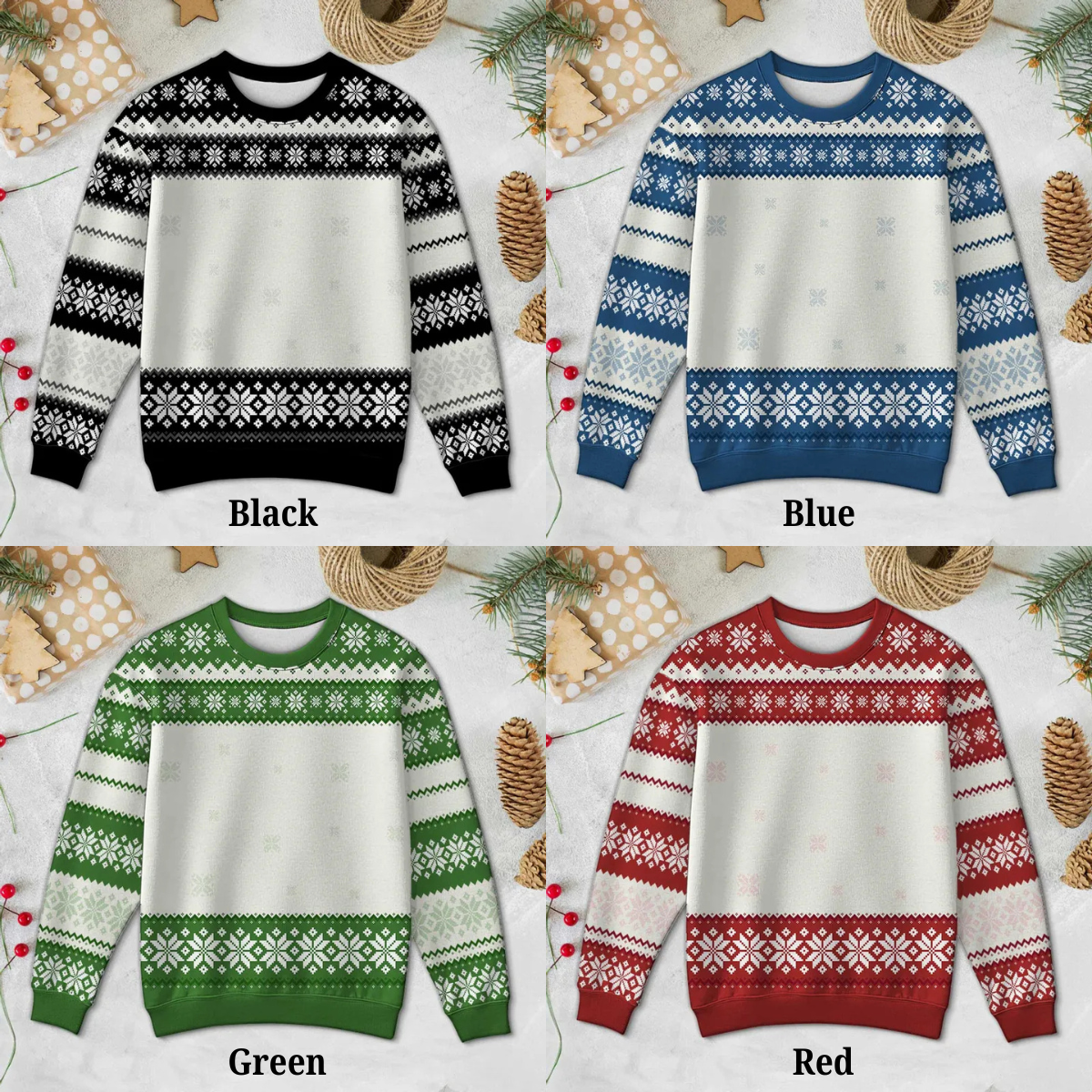 Christmas Holiday Shitter's Full Funny Family Photo Inserted Personalized Faux Knit Ugly Sweater