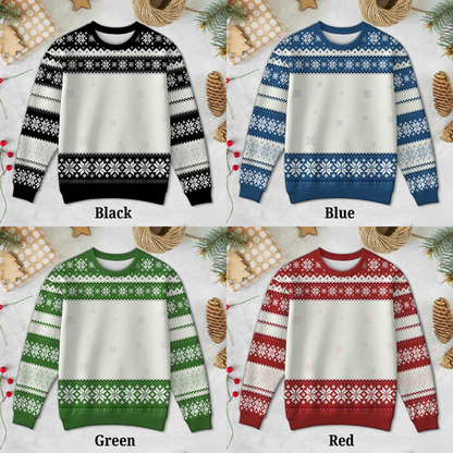Christmas Holiday Shitter's Full Funny Family Photo Inserted Personalized Faux Knit Ugly Sweater