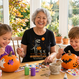 Spooky Grandmasaurus Like A Normal Grandma But More Awesome - Personalized T-Shirt - Haloween Seasonal Apparel, Gift For Mom Grandma