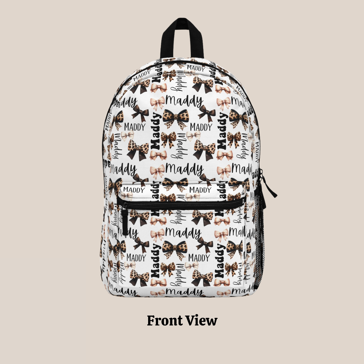 Personalized Wild Coquette Bow Backpack, Leopard Print Back To School Bookbag, Custom Name Backpack, Cheetah Girl Birthday Gift