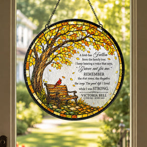 A Limb Has Fallen From The Family Tree Glass Suncatcher - Personalized Memorial Gifts