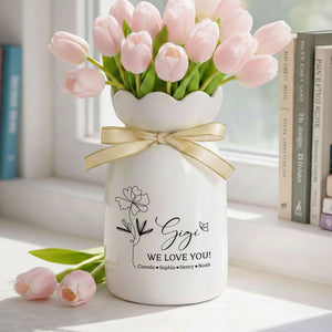 Personalized Bloom Vase for Grandma, Custom Name Gift for Mom, Mother s Day Decor, Family Keepsake