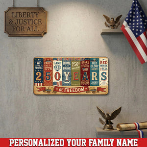Custom USA 250th Anniversary Cut Metal Sign, Patriotic 1776-2026 Personalized Patriot Gift, 4th Of July Wall Art Decor