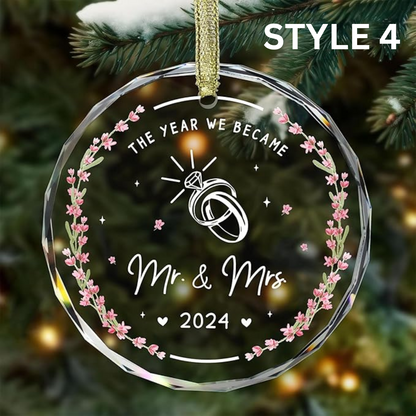 Wedding Gifts - Mr and Mrs Gifts - First Christmas Married Wedding Ornament 2024 - Wedding Just Married Gift for Newlywed Couple, Bride, Groom - Bridal Shower Gifts