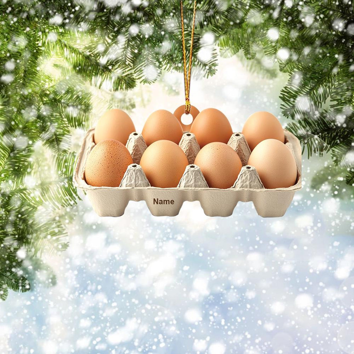 Personalized Egg Tray Christmas Ornament, Eggs Christmas Ornament, Cooking Ornament, Kitchen Ornament Decor, Chef Ornament Gift