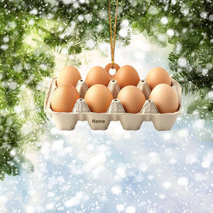 Personalized Egg Tray Christmas Ornament, Eggs Christmas Ornament, Cooking Ornament, Kitchen Ornament Decor, Chef Ornament Gift