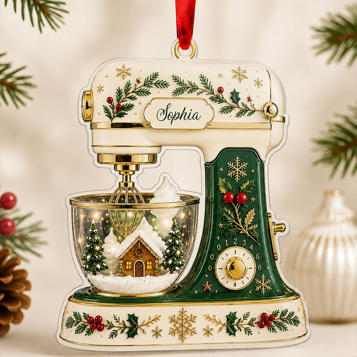 Christmas Baking Mixer-Personalized Acrylic Ornament,Custom Kitchen Mixer Christmas Keepsake,Baking Gift For Bakers