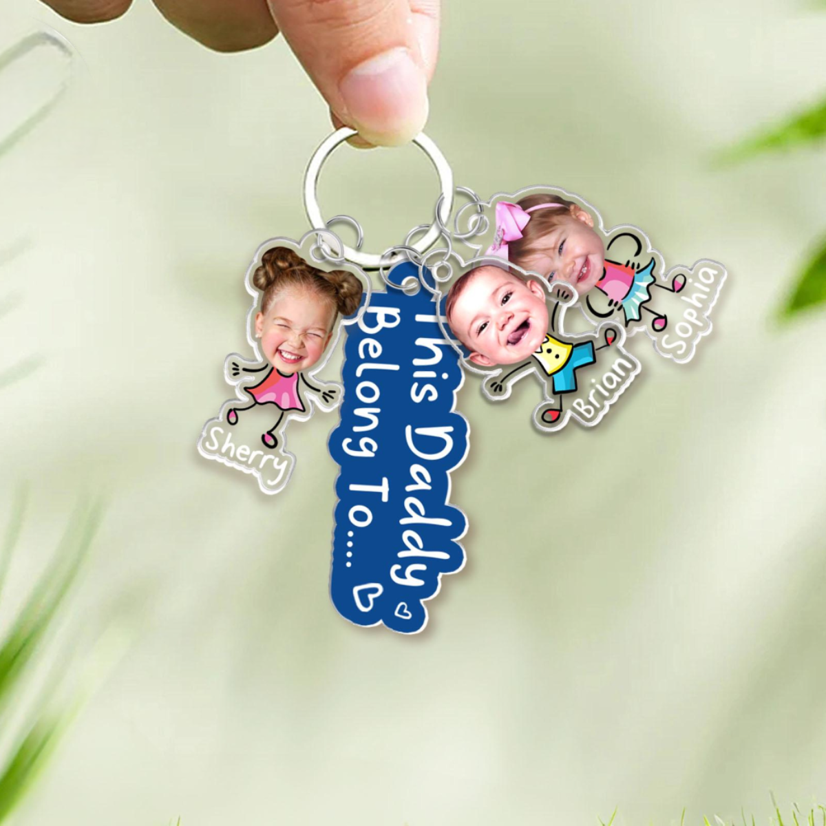 Custom Daddy Keychain With Photo Charm, Father's Day Gift for Dad, Custom Baby Face Keychain, Gift From Kids Son, Funny Baby Photo Keychain