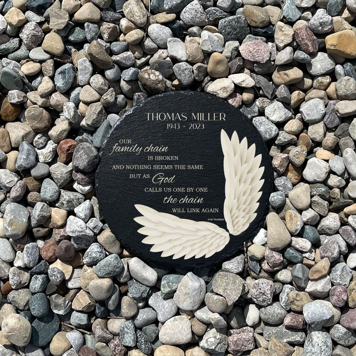 Broken Chain Memorial Garden Stone, Sympathy Gift, Slate Grave Marker, Keepsake, Remembrance, Bereavement Gift, Loss of a Loved One