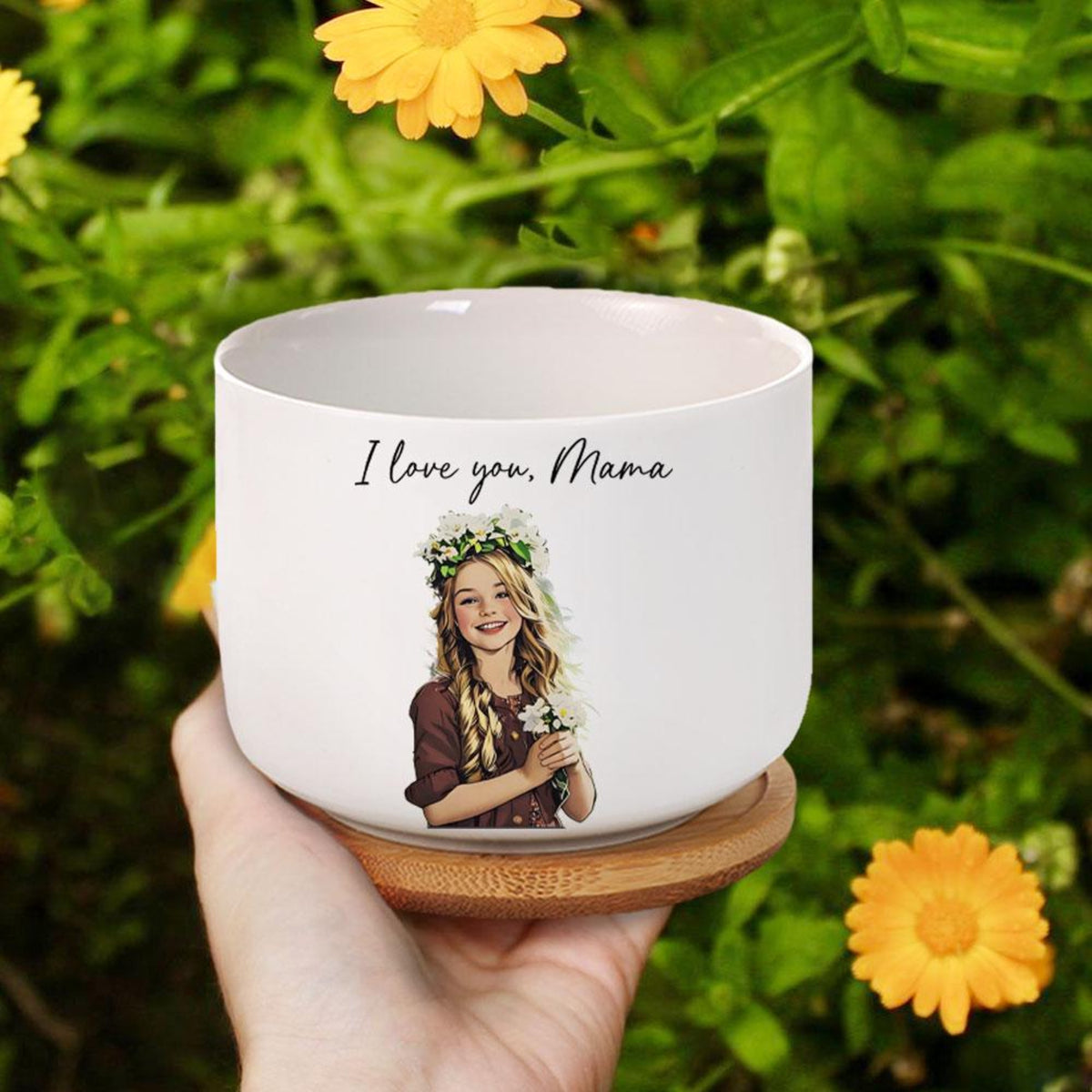 Custom Photo With Message - Personalized Plant Pot - Gift For Mom, Mother's Day, Birthday Gift