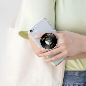 Custom Photo & Your Favorite Song - Custom Shape Phone Grip - Gift For Couple, For Him, For Her, Anniversary Gift