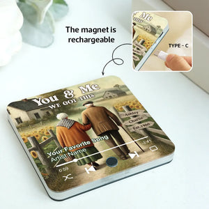 Growing Old Together Old Couple - Personalized Music Fridge Magnet - Gift For Couple, Anniversary Gift For Couple, For Him, For Her