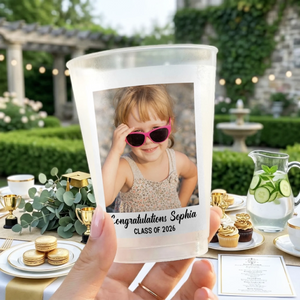 Congratulating To Your Graduation - Personalized Plastic Frosted Water Cup - Graduation Party Decor