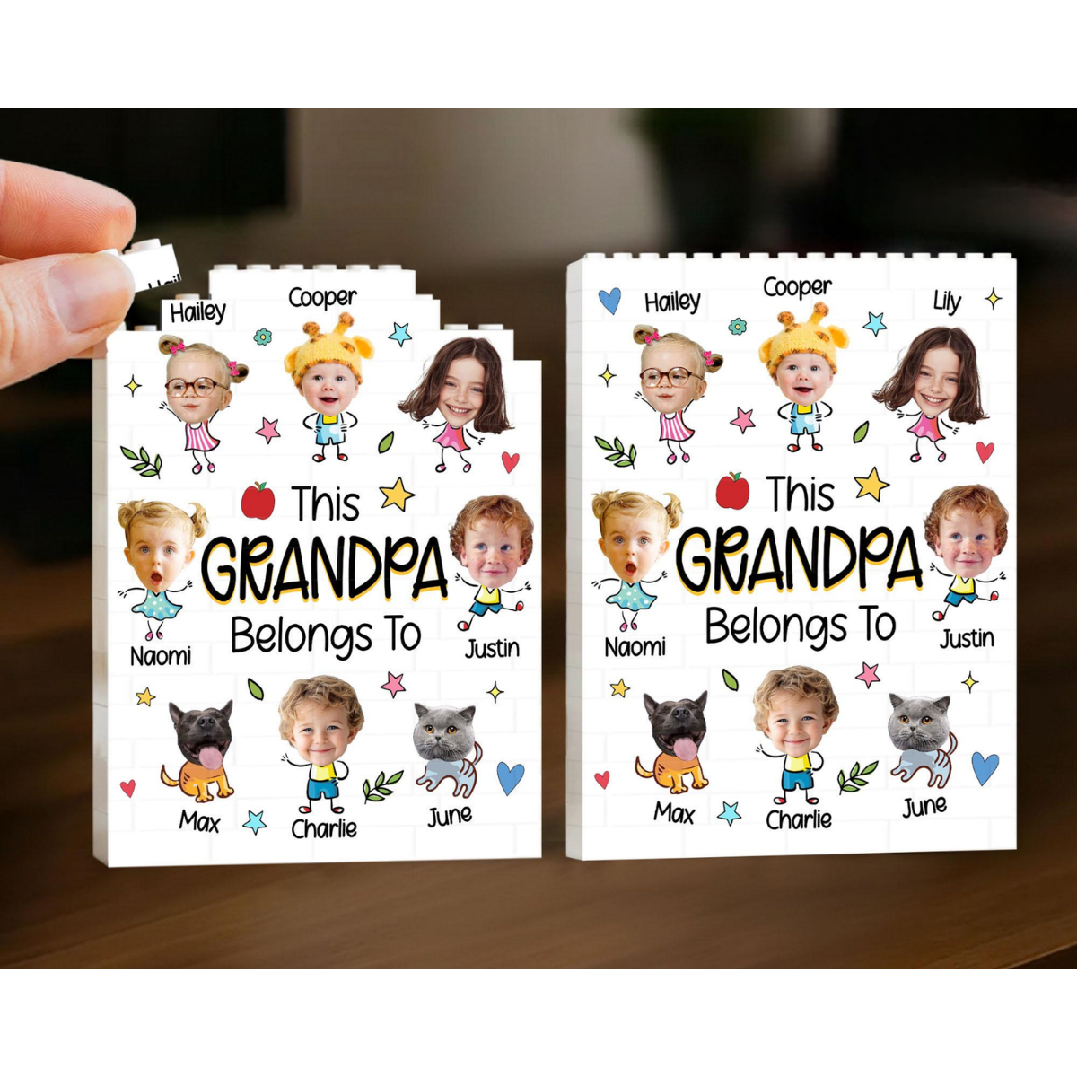 Funny Baby Face Building Block, Personalized Dad Grandpa Gift From Grandkids, This Dad Grandpa Belong To, Fathers Day Gift, Dad Birthday Gift