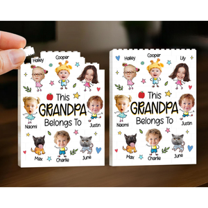 Funny Baby Face Building Block, Personalized Dad Grandpa Gift From Grandkids, This Dad Grandpa Belong To, Fathers Day Gift, Dad Birthday Gift