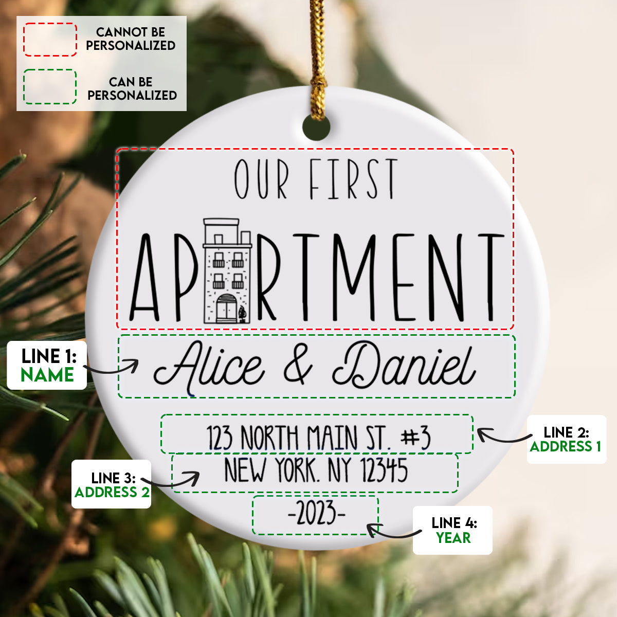Our 1st Apartment - Personalized Ornament - Christmas Gift