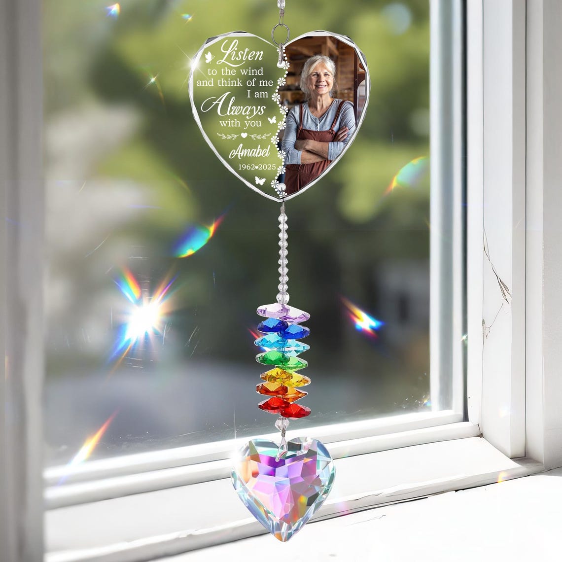 Mom Rainbow Crystal Suncatcher, Memorial Gifts For Loss Of Mom, Loss Of Grandma Sympathy Gifts, Best Bereavement Gifts, Remembrance Gifts
