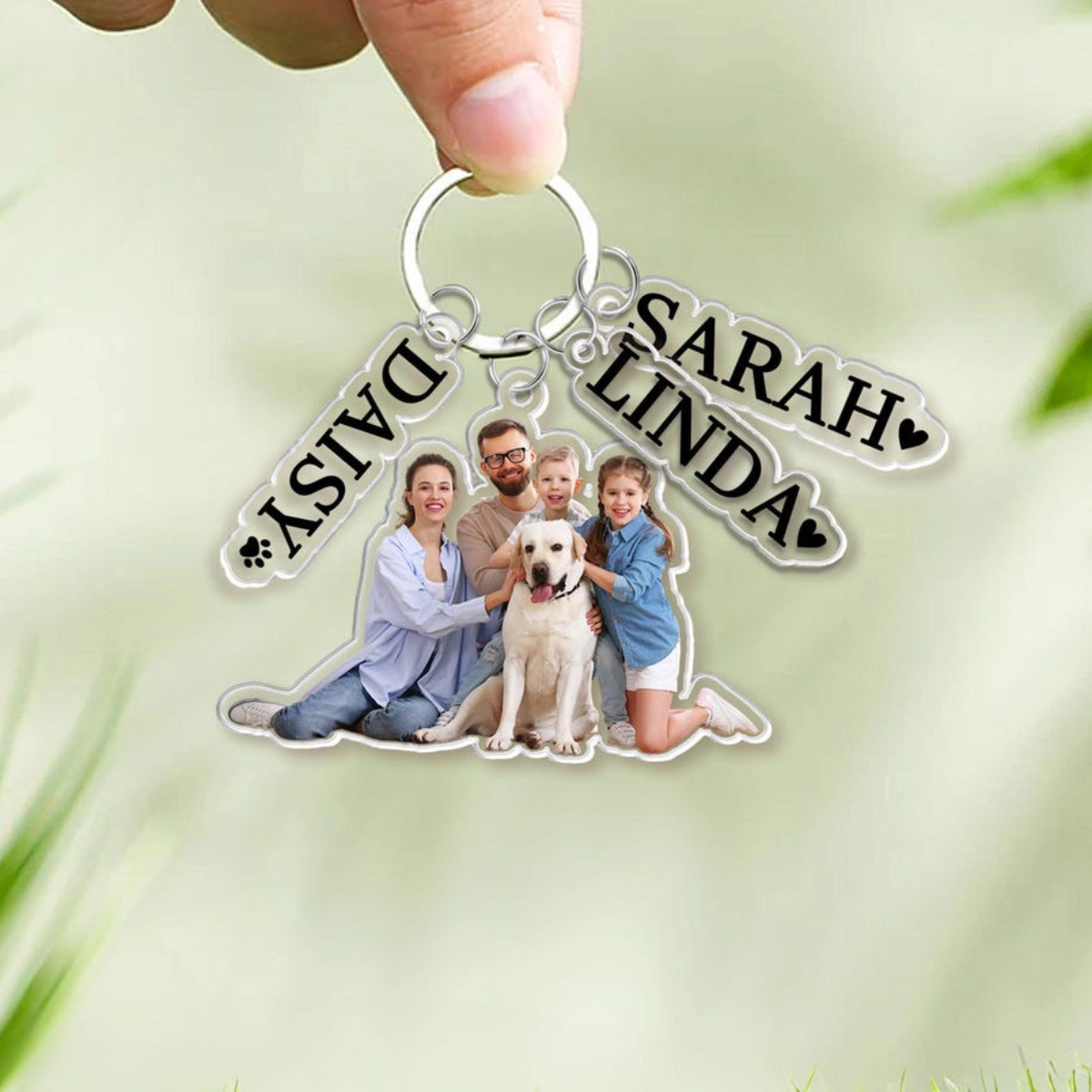 Custom Family Photo Keychain With Charm, Personalized Photo Keychain For Dad, Father's Day Gifts, Photo Keychain With Name, Gift For Husband