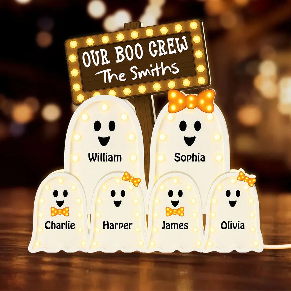 Halloween Boo Family - Personalized Acrylic Light Box - Gift For Family, Halloween Decoration
