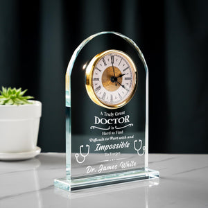 Doctor Appreciation Acrylic Desk Clocks - Personalized Acrylic Desk Clock for Doctor - Thank You Gift for Doctor