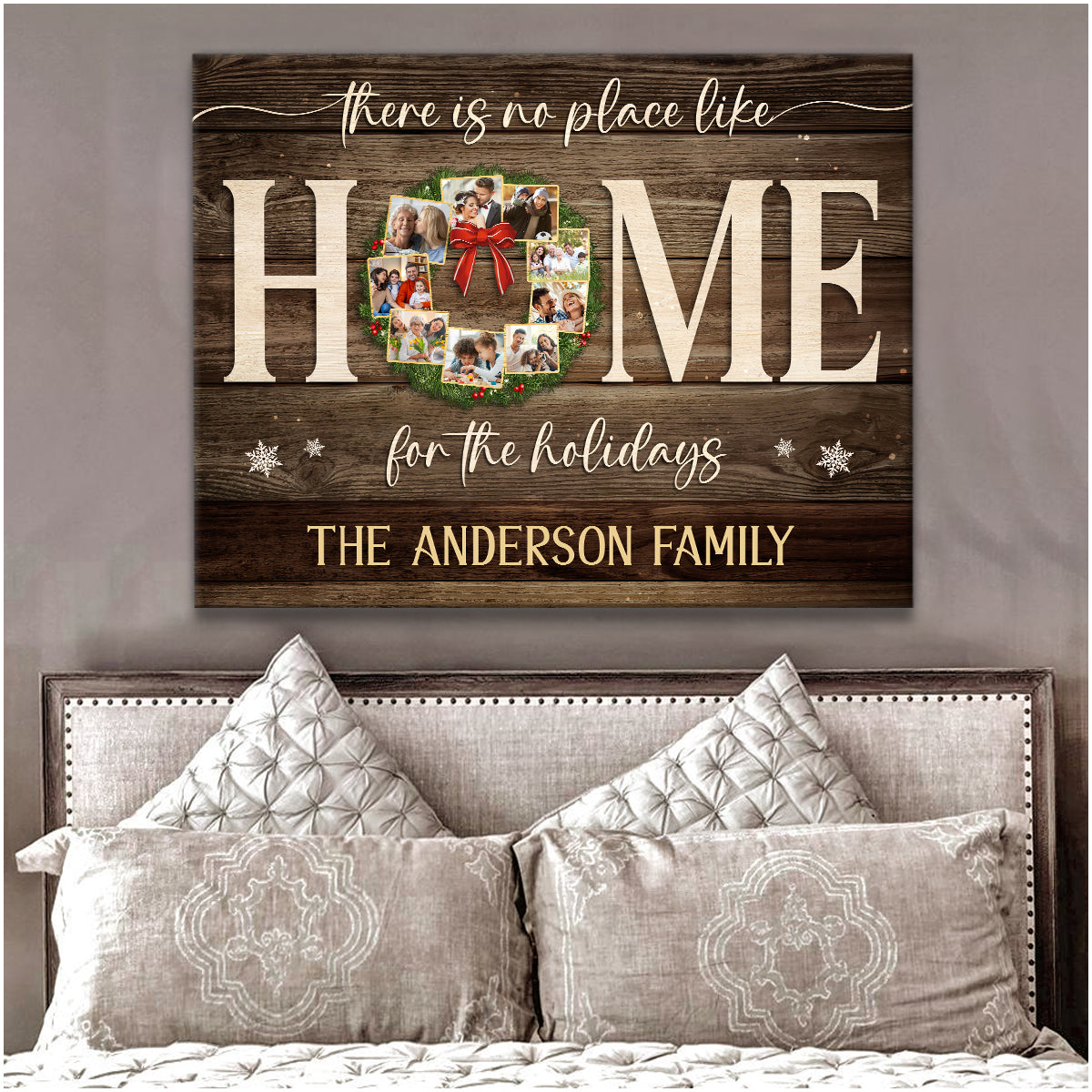 Home for the Holidays Personalized Canvas - Christmas Gifts For Family