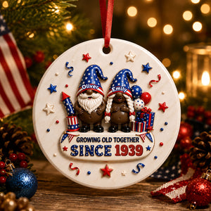 Celebrating Our Freedom And Anniversary With American - Real 3D Raised Ornament