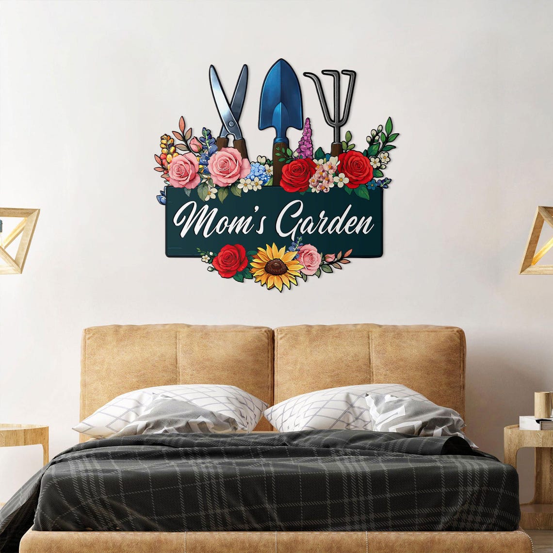 Custom Metal Garden Sign, Mother's Day Gift, Personalized Rose Garden Sign, Greenhouse Wall Decor, Nana's Blessings, Gardening Gifts