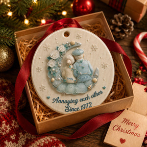 Growing Old Together Couple Sea Glass Vibe Ornament  - Real 3D Ceramic Ornament