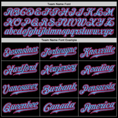 Custom Black Light Blue Pinstripe Pink-Light Blue Authentic Baseball Jersey