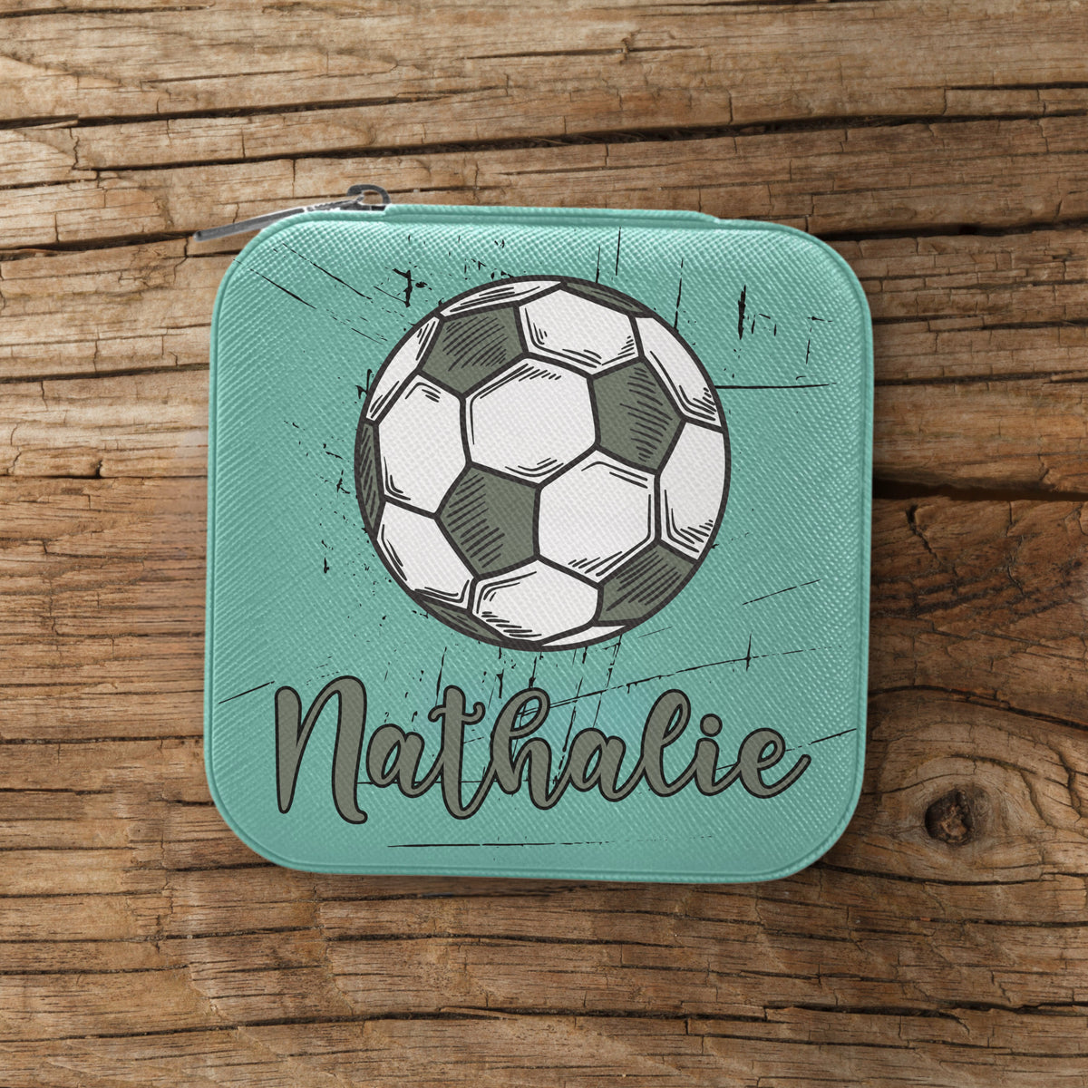 Custom Name Jewelry Box Travel Personalized Football Soccer Mom Storage Organizer Case Monogram Initials Senior Sports Coach Gift For Her