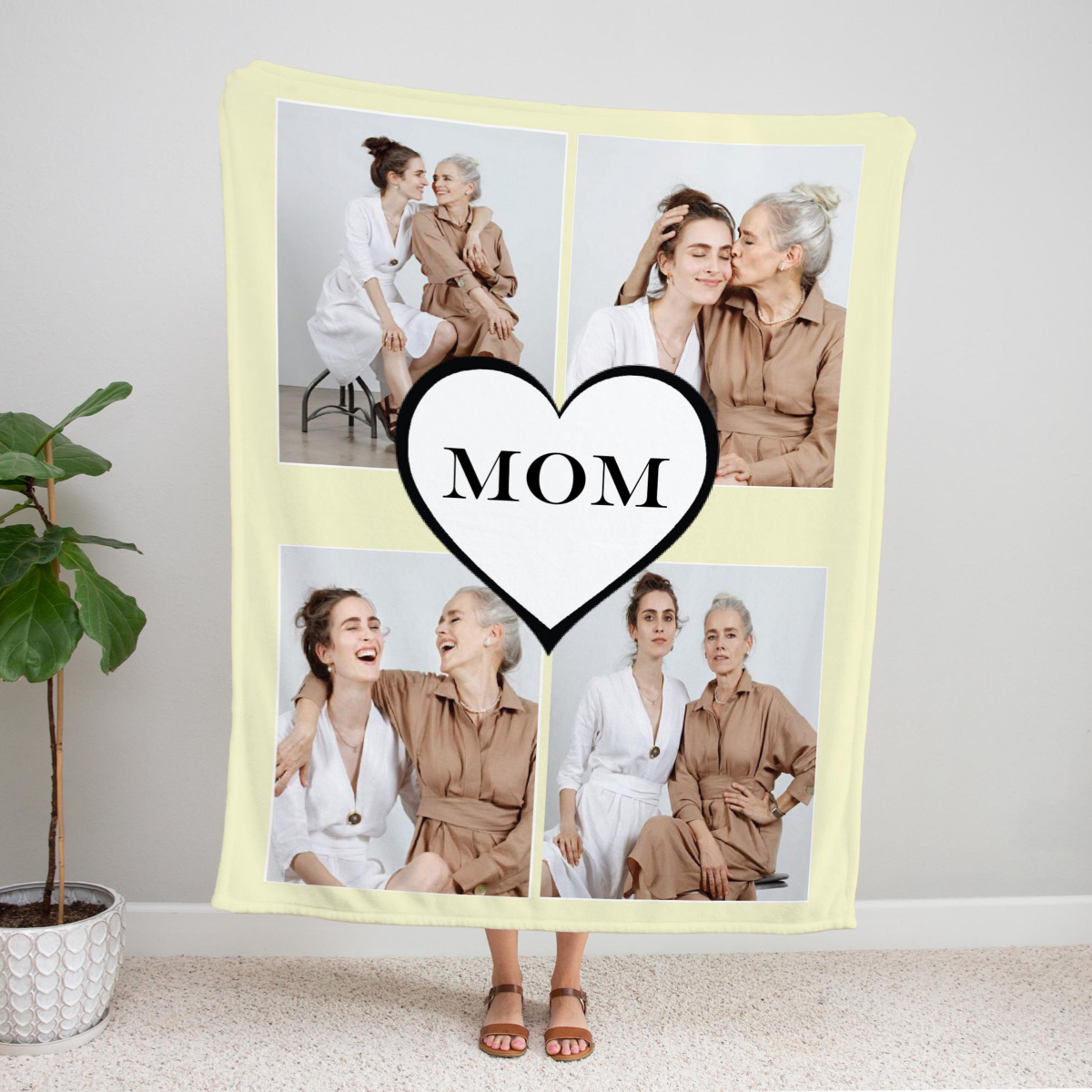 Customizable Photo Blanket Collage, Custom Blanket, Personalize Blanket for Mom, Picture Blanket, Gift for Mom