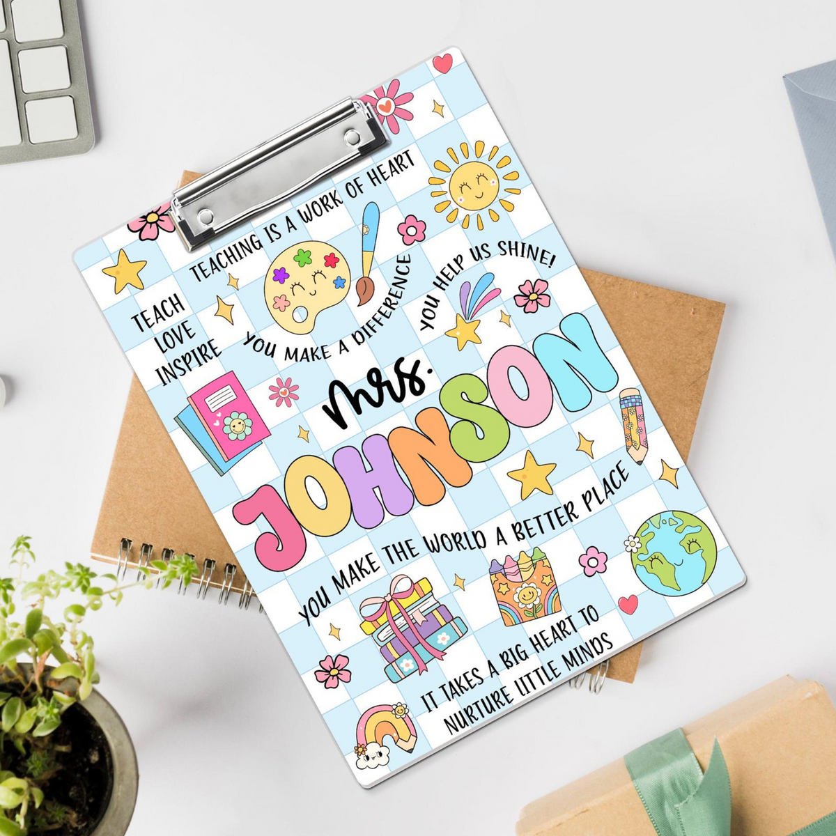 Custom Teacher Gifts, Personalized Teacher Clipboard, Teacher Appreciation Gift, Thank You Teacher Gift, Custom Clipboard with Teacher Name