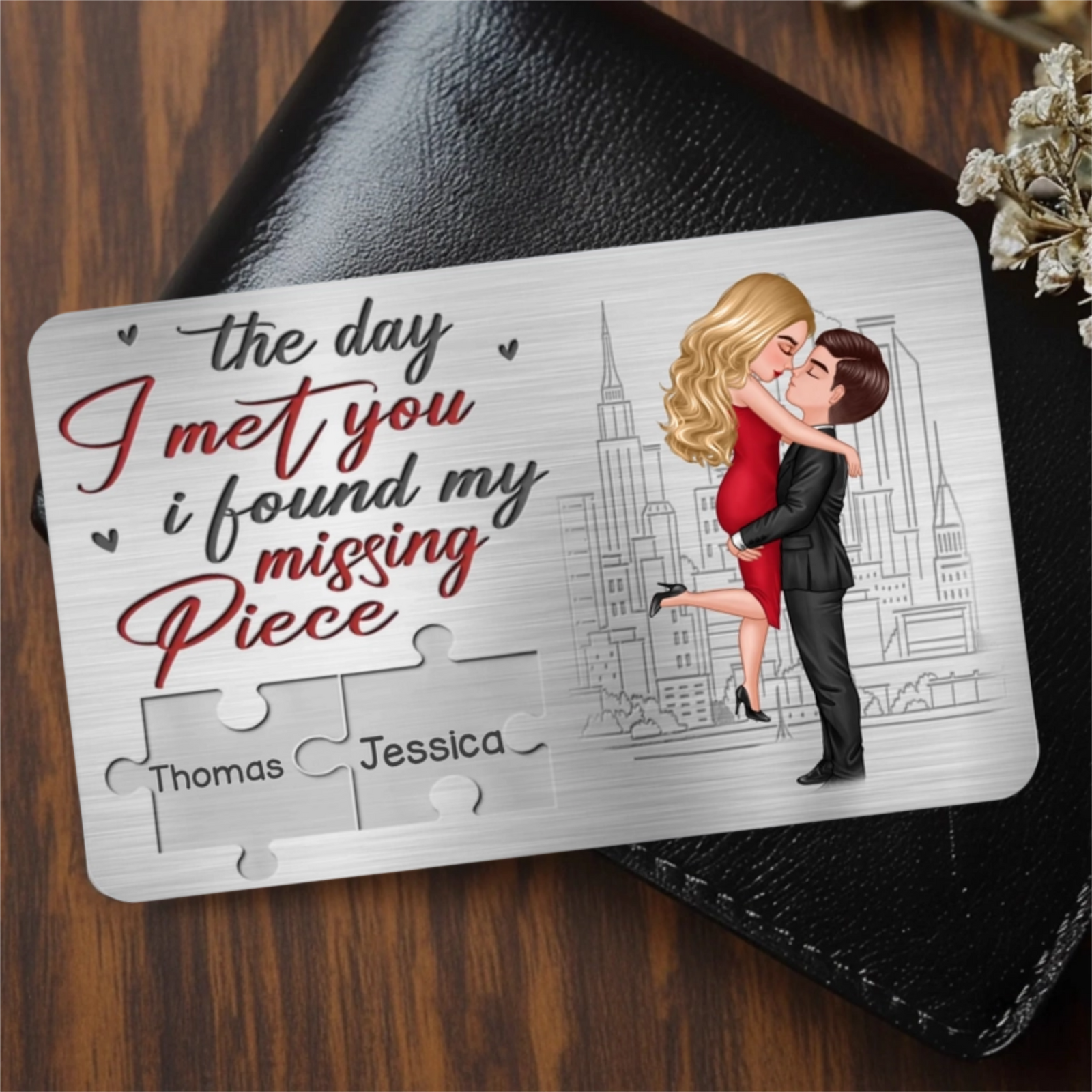 You're The Missing Piece To My Heart - Personalized Wallet Insert Card - Gift For Couple, Anniversary Gift, Valentine's Day Gift