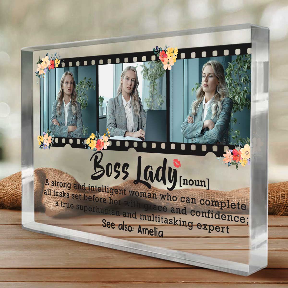 Boss Lady Definition - Personalized Acrylic Plaque - Boss Gift For Women, Gift For Female Manager, Boss Lady Gifts