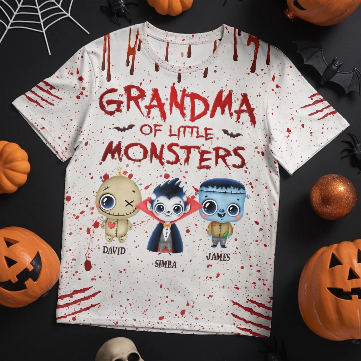 Little Monsters Spread Halloween Joy - Personalized 3D Apparel - Halloween Gift For Mom Grandma, Nana & Kids
