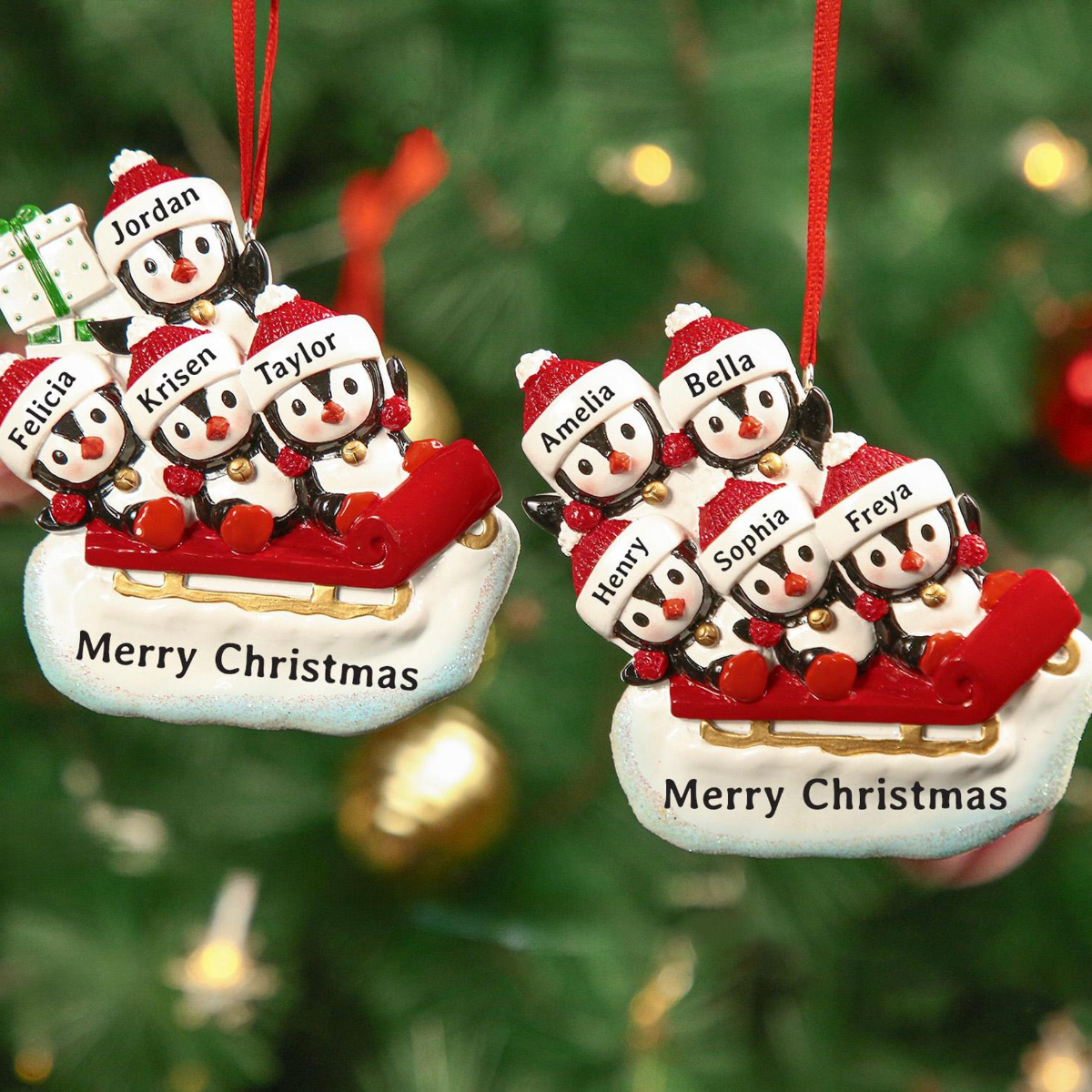 Personalized Penguin Christmas Ornament 2025, Custom Resin Family Christmas Ornament, Christmas Gift, Xmas Gift, Christmas Decor