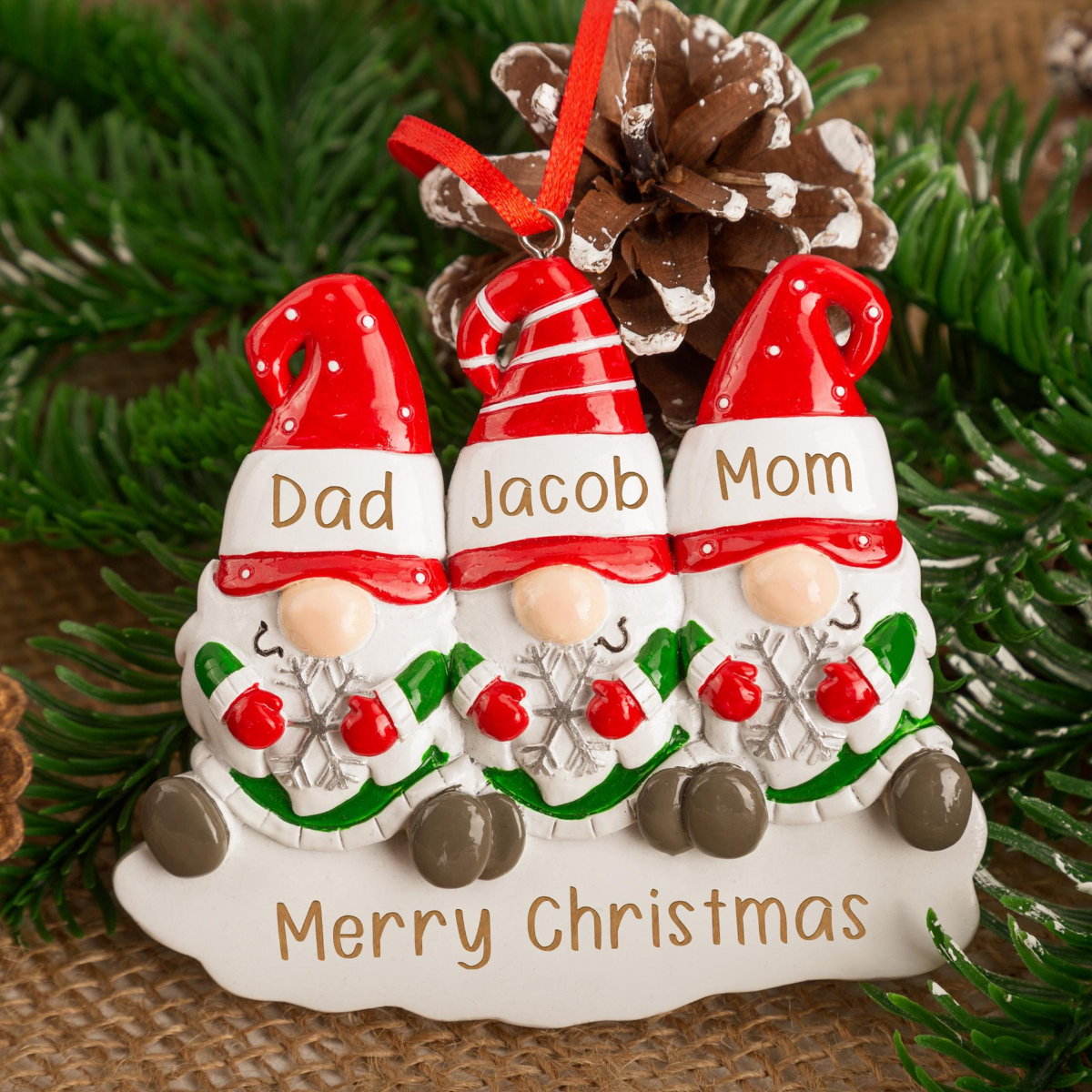 Personalized Resin Christmas Ornament, Santa Christmas Family Ornament, Holiday Ornaments for Family 2025, Christmas Hanging Decor
