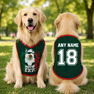 Custom Mexico World Football Pet Jersey - Personalized Birthday Gifts For Football Dog Cat Lovers, Dog Dad And Mom, Cat Owners