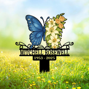 Personalized Butterfly Memorial Plaque Stake, Loss of Mom Grandma Butterfly Garden Sign, Mother's Day In Loving Memory Gift, Cemetery Stake