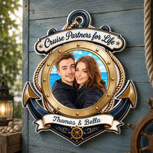 Cruise Partner for Life - Custom Photo Cruise Ship Fridge Magnet - Personalized Summer Vacation And Travel Gifts For Husband And Wife, Him And Her, Cruise Lovers