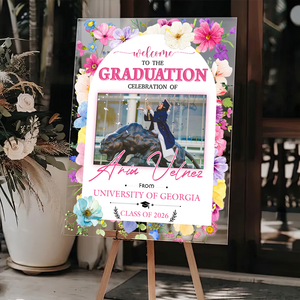 Floral Pink 2026 Personalized Acrylic Welcome Sign