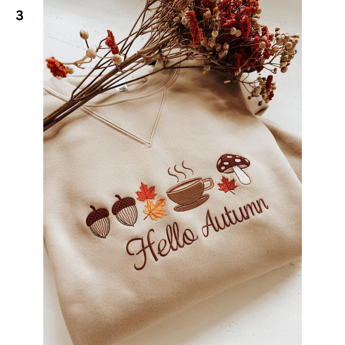 Hello Autumn Embroidered Sweatshirt, Hello Autumn Sweatshirt, Autumn Sweatshirt, Fall Sweatshirt