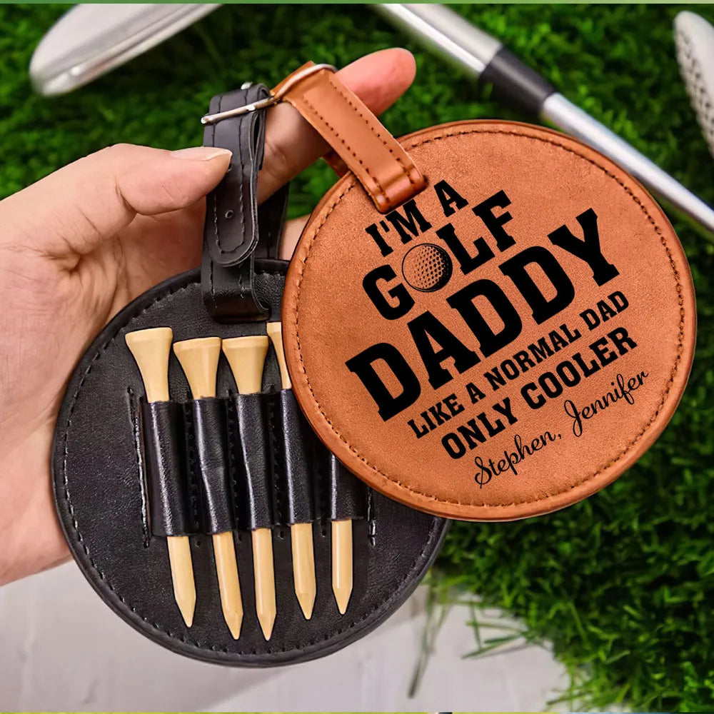 Golf Dad Like A Normal Dad Only Cooler - Personalized Golf Tee Bag - Gift For Father, Father's Day Gift