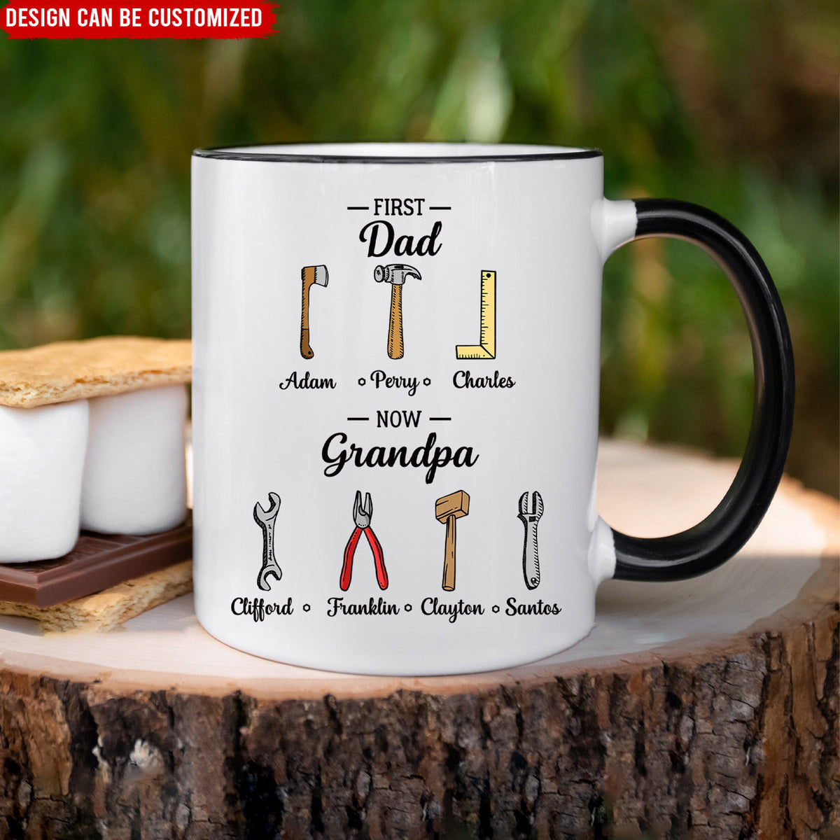 First Dad Now Grandpa - Personalized Mug - Gift For Dad, Grandpa, Dad's Birthday Gift, Grandpa Gift, Birthday Gift For Him, Daddy Mug