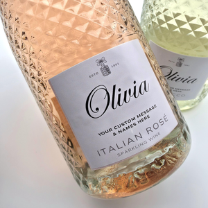 Personalized Name & Message Prosecco Bottle Wine Champagne Label Stickers Birthday Christmas Wedding