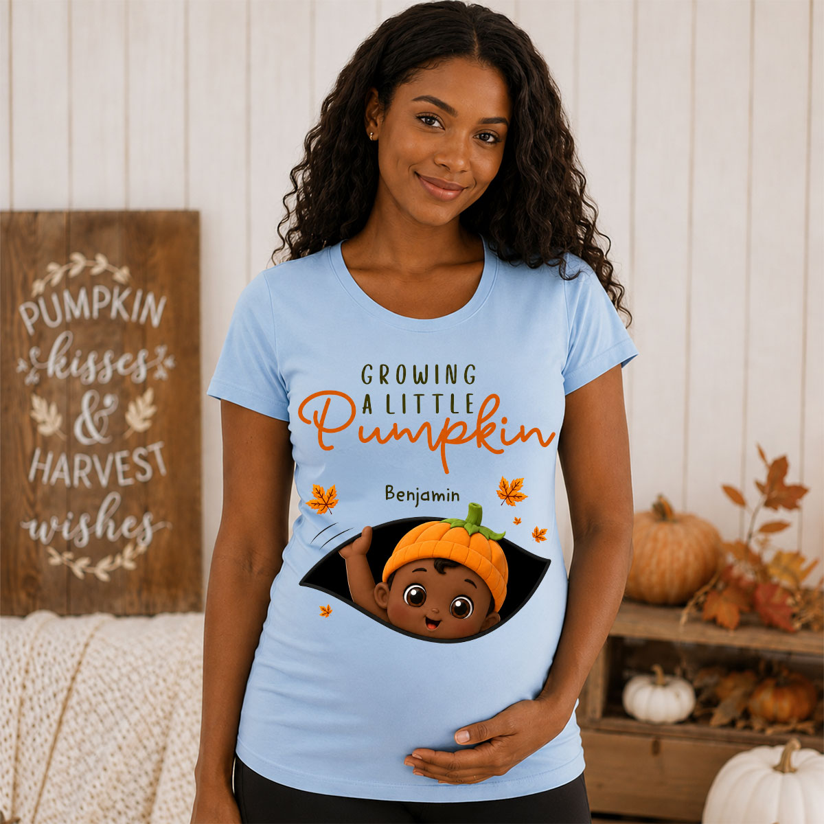 Baby Pumpkin - Personalized Shirt - Fall Season Gift For Wife, Daughter - Pregnancy Announcement